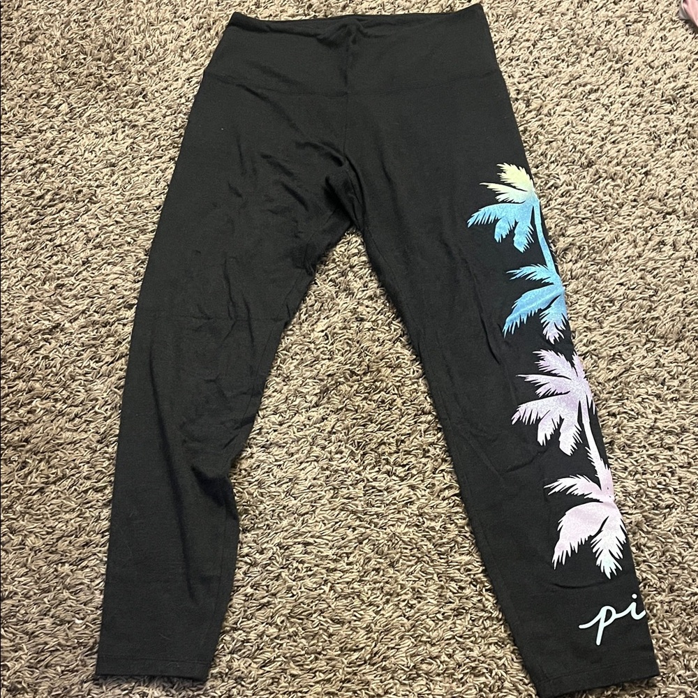 Leggings with Colorful Palm Tree Design